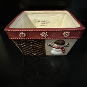 St. Nicholas Square Warm Wishes Square Serving 4" Dessert Snack Bowl 8 oz